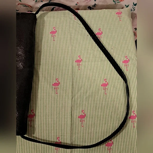 EUC Michael Kors Sparkly Metallic Texturized Black Suede Formal Clutch Purse Bag - Picture 12 of 14